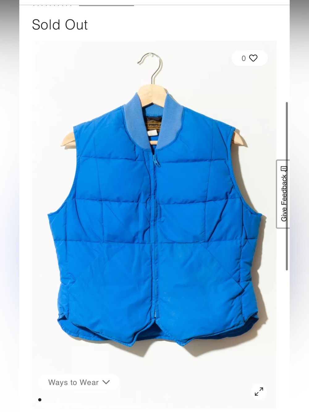 Vintage 1980s Eddie Bauer Light Blue Down Vest